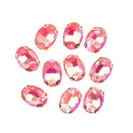 Crystal Lane DIY Sew on Rhinestone 10 x 14 mm Gold Setting/Neon Fuchsia AB   20pcs