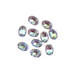 Crystal Lane DIY Sew on Rhinestone 10 x 14 mm Gold Setting/Neon Blue AB   20pcs