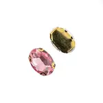 Crystal Lane DIY Sew on Rhinestone 10 x 14 mm Gold Setting/Light Pink  20pcs