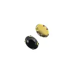 Crystal Lane DIY Sew on Rhinestone 10 x 14 mm Gold Setting/Jet   20pcs