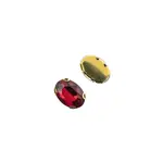 Crystal Lane DIY Sew on Rhinestone 10 x 14 mm Gold Setting/Garnet   20pcs