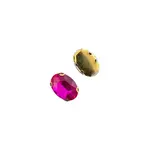 Crystal Lane DIY Sew on Rhinestone 10 x 14 mm Gold Setting/Fuchsia   20pcs