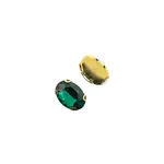 Crystal Lane DIY Sew on Rhinestone 10 x 14 mm Gold Setting/Emerald   20pcs