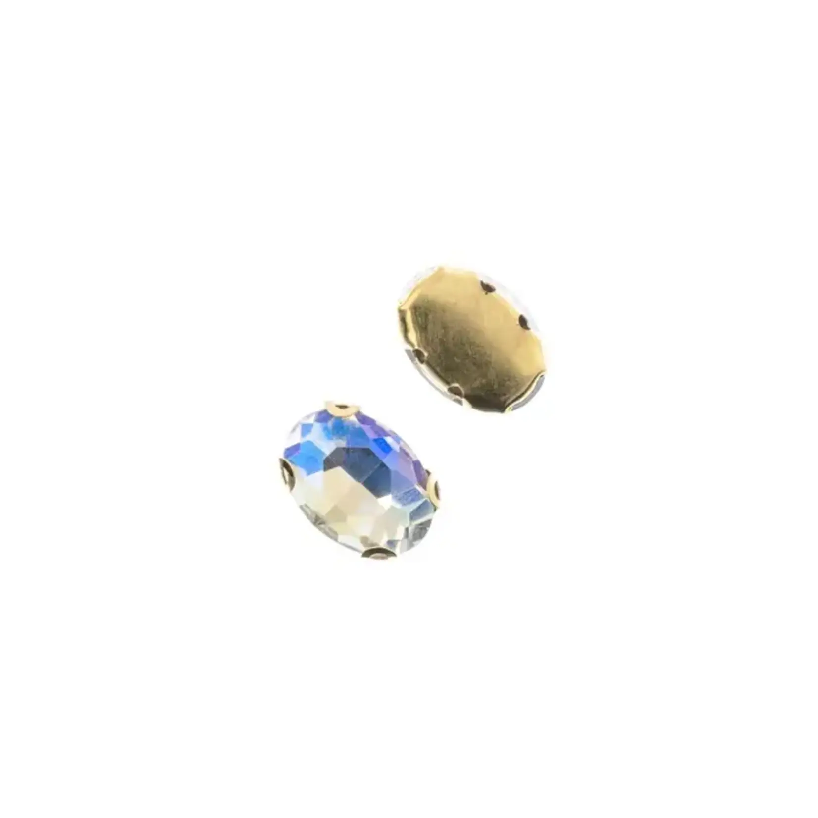 Crystal Lane DIY Sew on Rhinestone 10 x 14 mm Gold Setting/Crystal Satin   20pcs