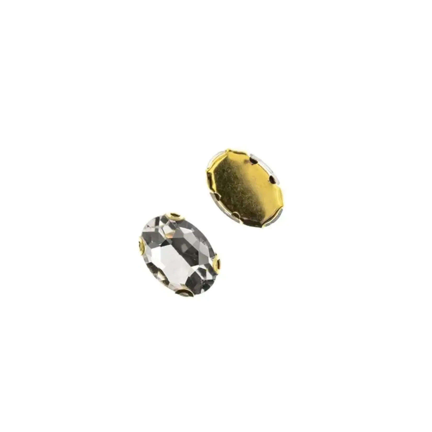 Crystal Lane DIY Sew on Rhinestone 10 x 14 mm Gold Setting/Crystal   20pcs