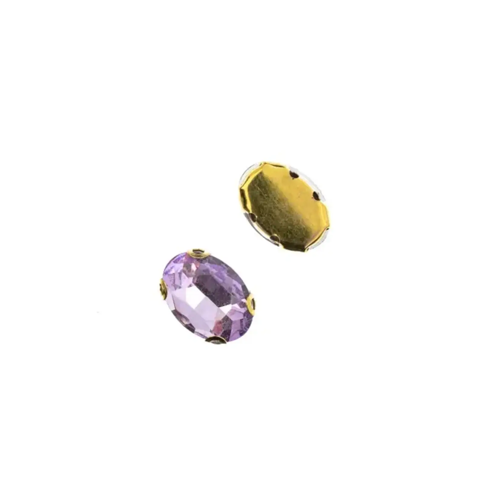 Crystal Lane DIY Sew on Rhinestone 10 x 14 mm Gold Setting/ Light Violet   20pcs