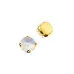Crystal Lane DIY Sew on Rhinestone 10 mm Gold Setting/ White Opal  20pcs