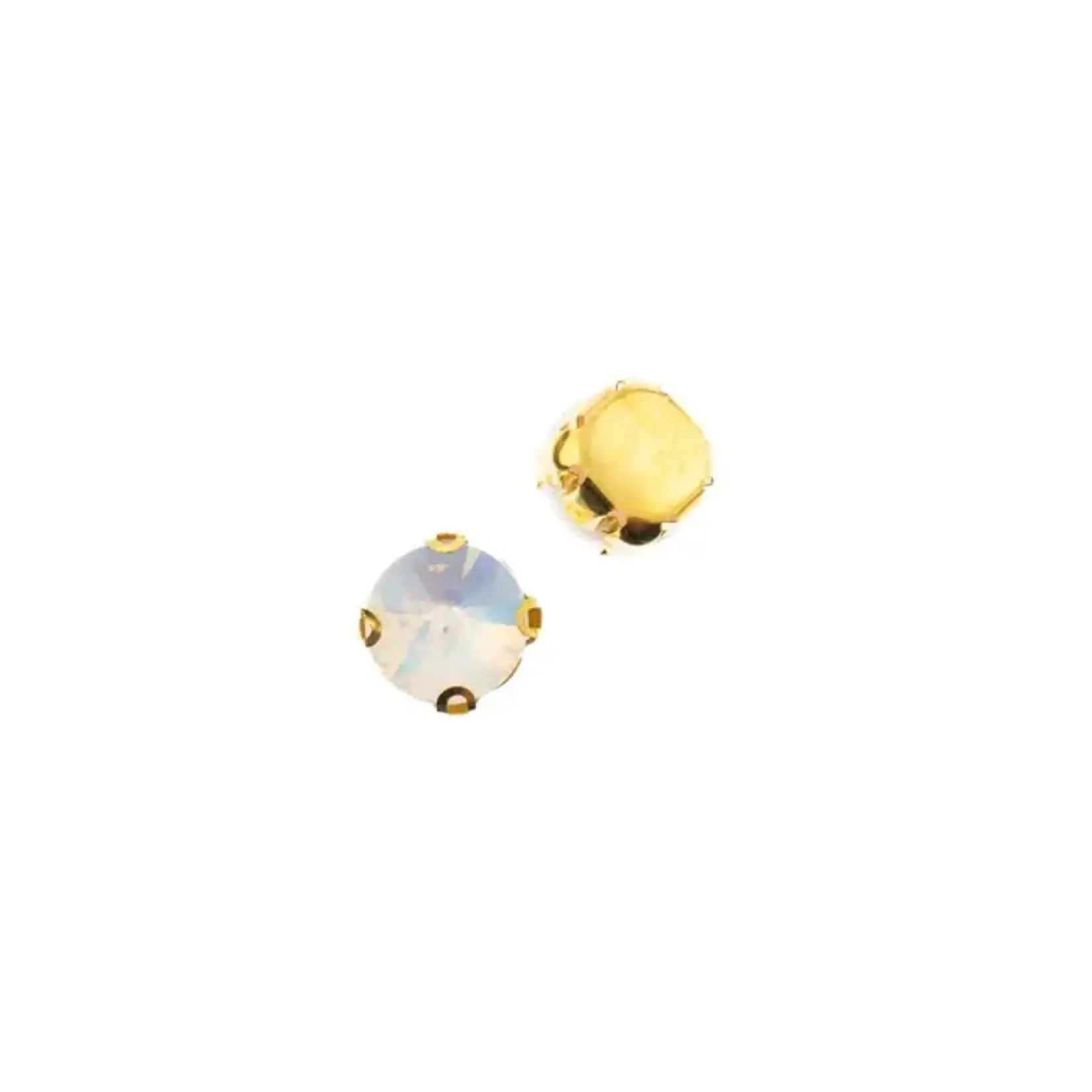 Crystal Lane DIY Sew on Rhinestone 10 mm Gold Setting/ White Opal  20pcs