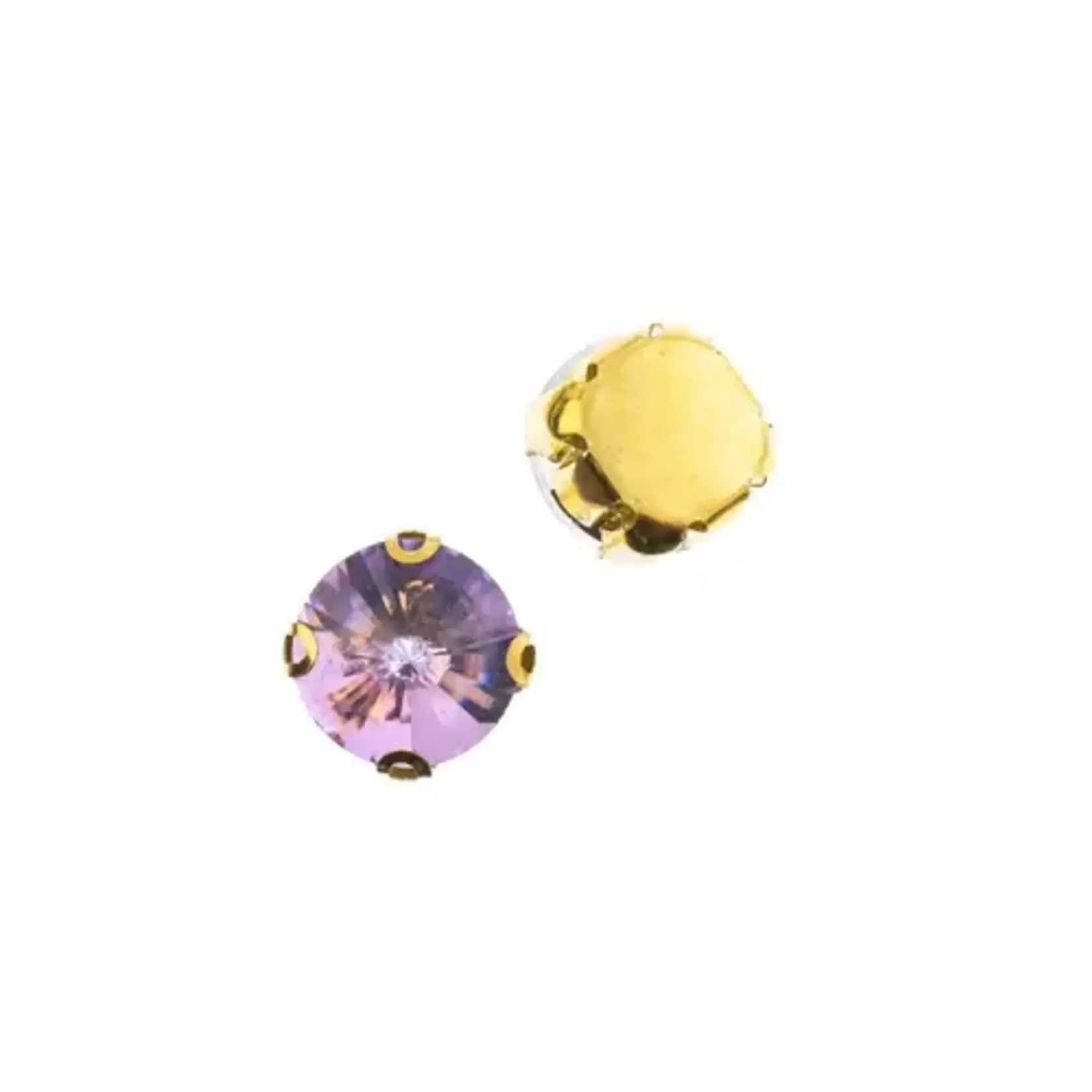 Crystal Lane DIY Sew on Rhinestone 10 mm Gold Setting/ Vitrail Purple  20pcs