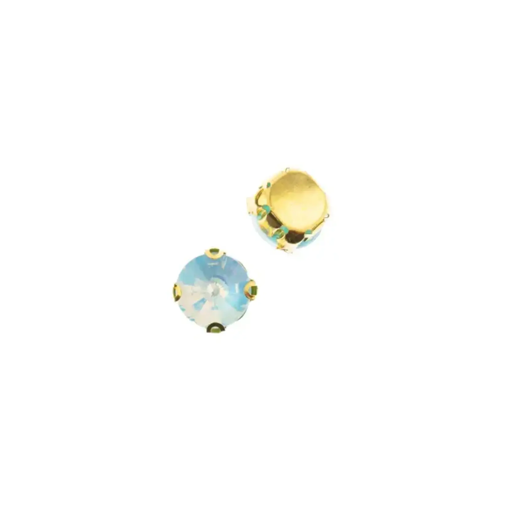 Crystal Lane DIY Sew on Rhinestone 10 mm Gold Setting/ Teal Opal  20pcs