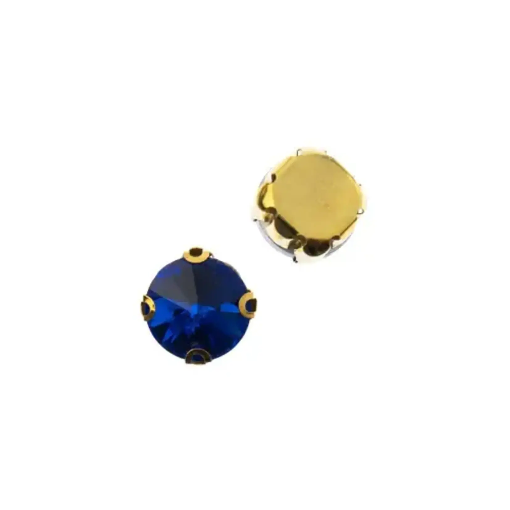 Crystal Lane DIY Sew on Rhinestone 10 mm Gold Setting/ Sapphire  20pcs