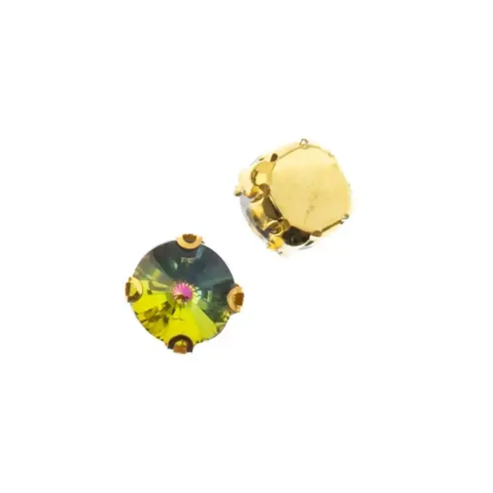 Crystal Lane DIY Sew on Rhinestone 10 mm Gold Setting/ Rainbow  20pcs