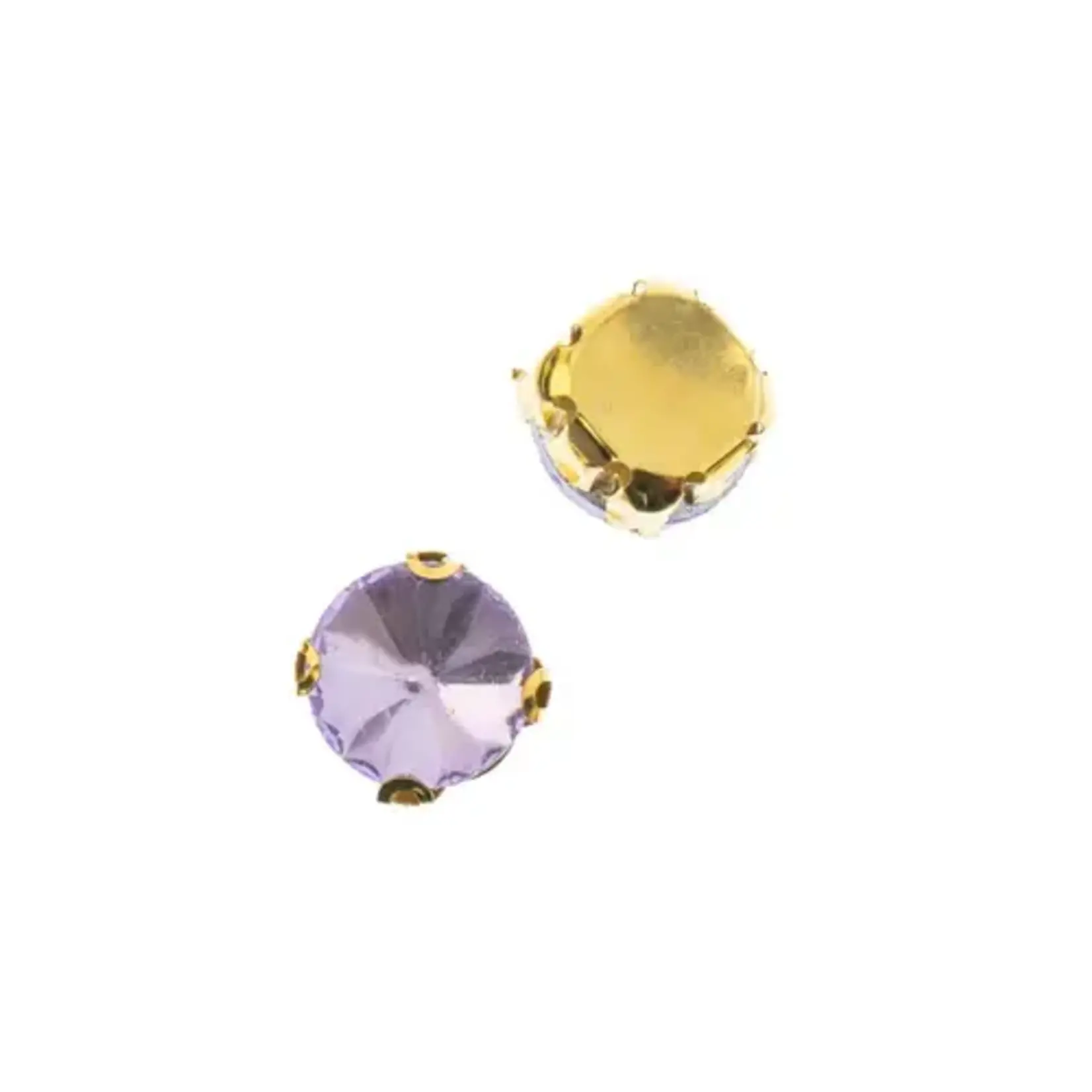 Crystal Lane DIY Sew on Rhinestone 10 mm Gold Setting/ Light Violet 20pcs