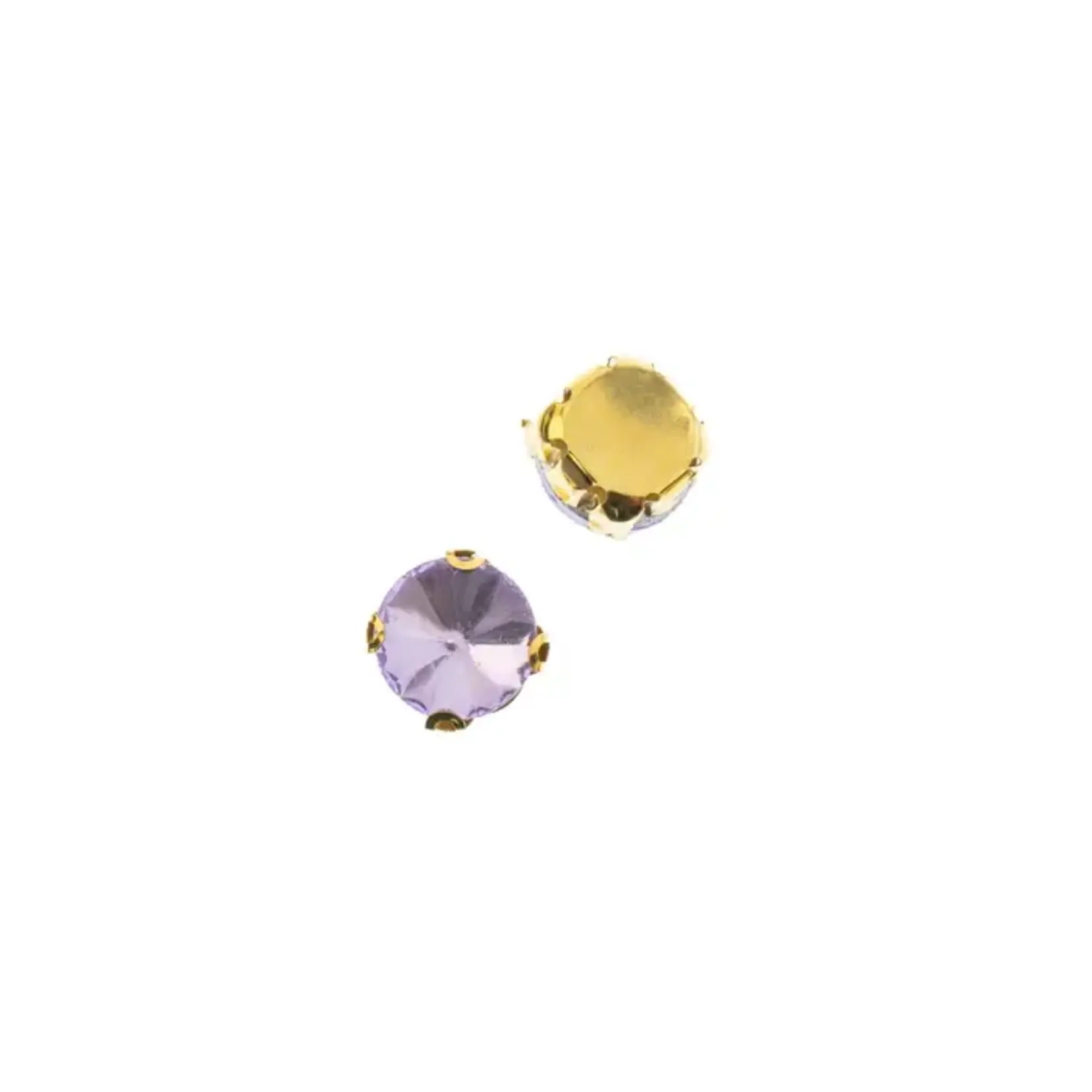 Crystal Lane DIY Sew on Rhinestone 10 mm Gold Setting/ Light Violet 20pcs