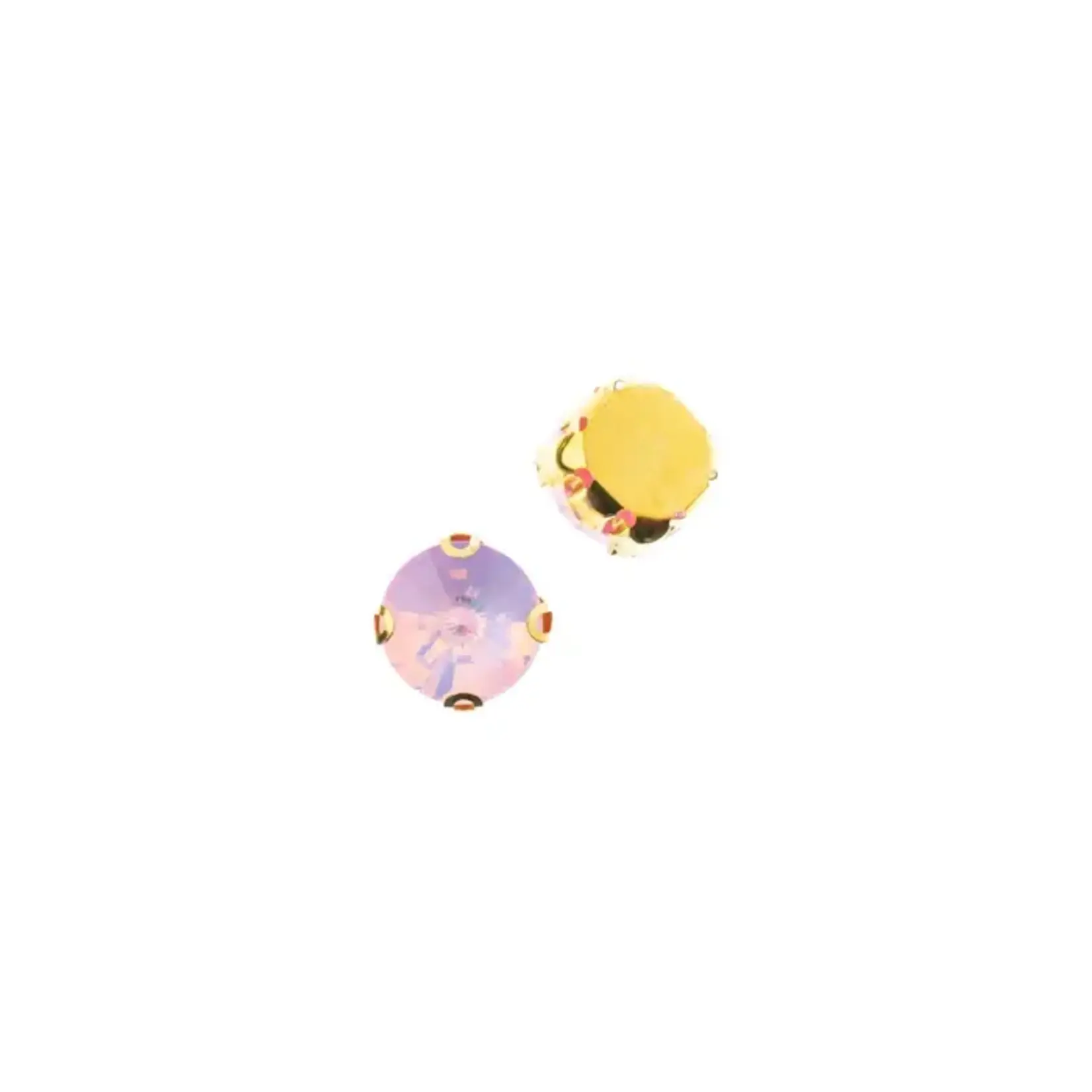 Crystal Lane DIY Sew on Rhinestone 10 mm Gold Setting/ Light Pink Opal  20pcs