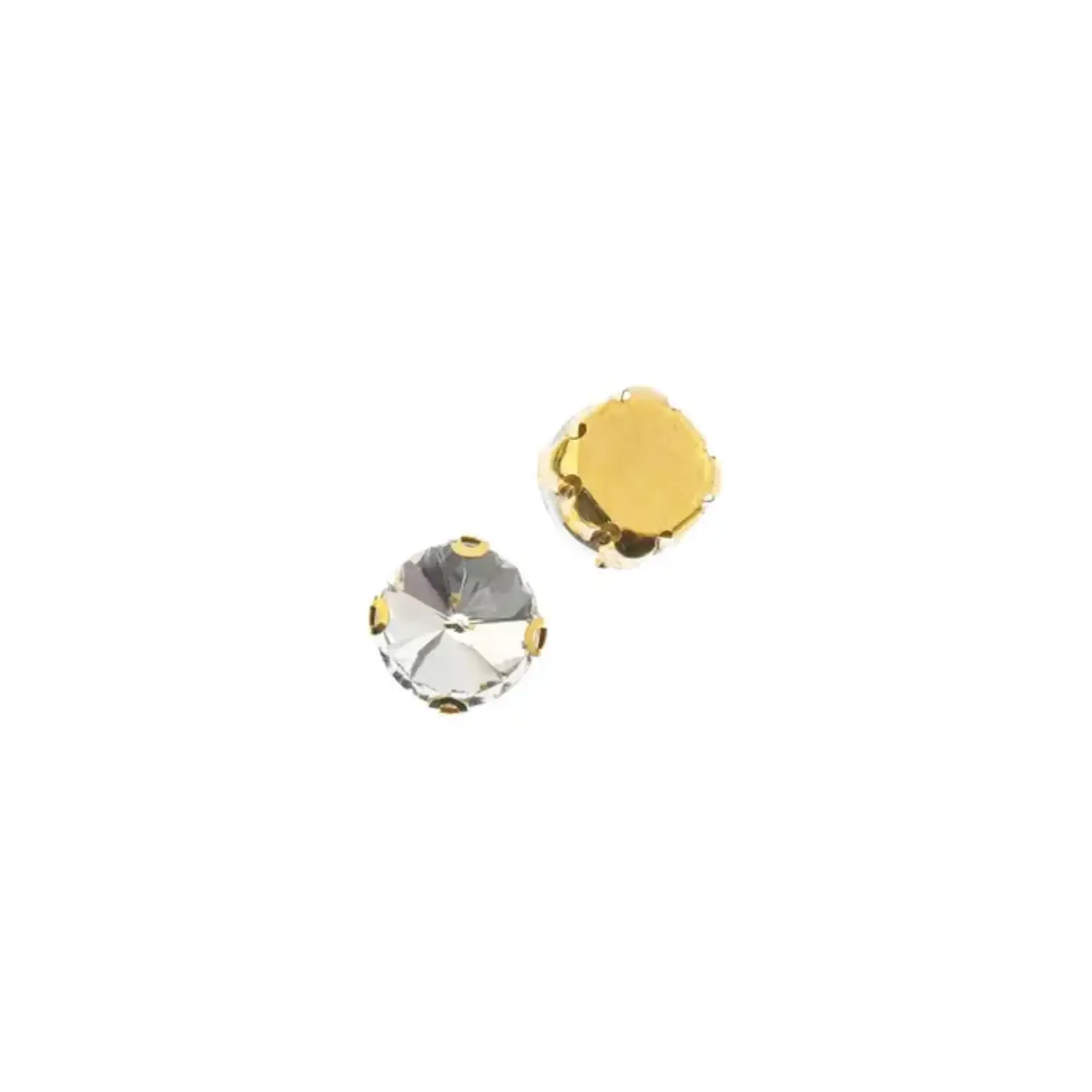 Crystal Lane DIY Sew on Rhinestone 10 mm Gold Setting/ Crystal  20pcs