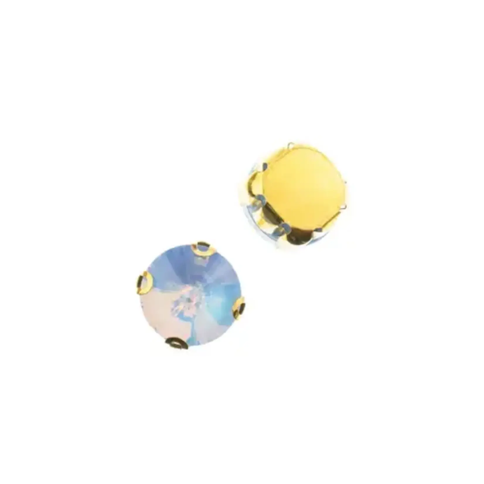 Crystal Lane DIY Sew on Rhinestone 10 mm Gold Setting/ Blue Opal 20pcs