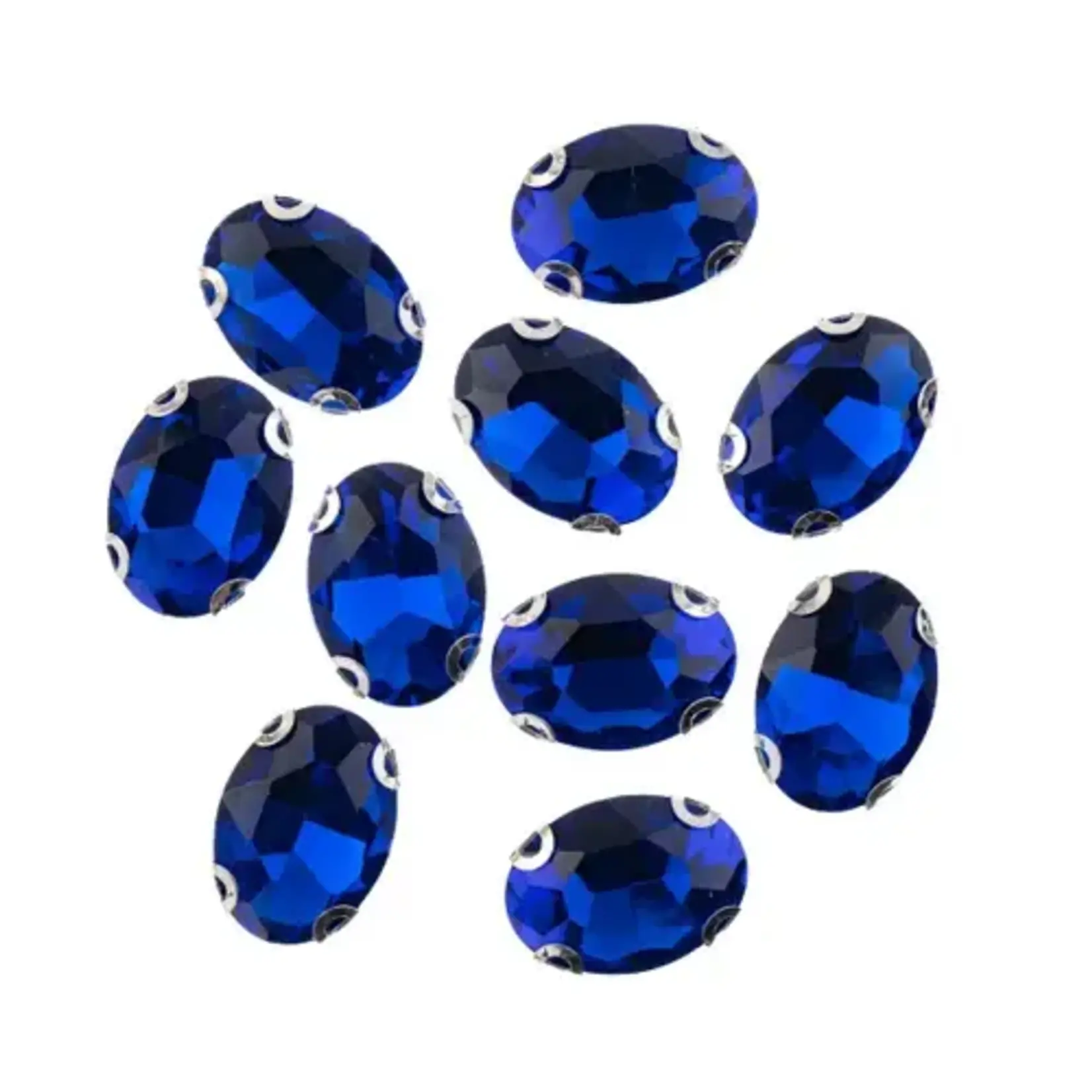 Crystal Lane DIY Sew on Rhinestone 13x18mm Silver/Sapphire 20pcs