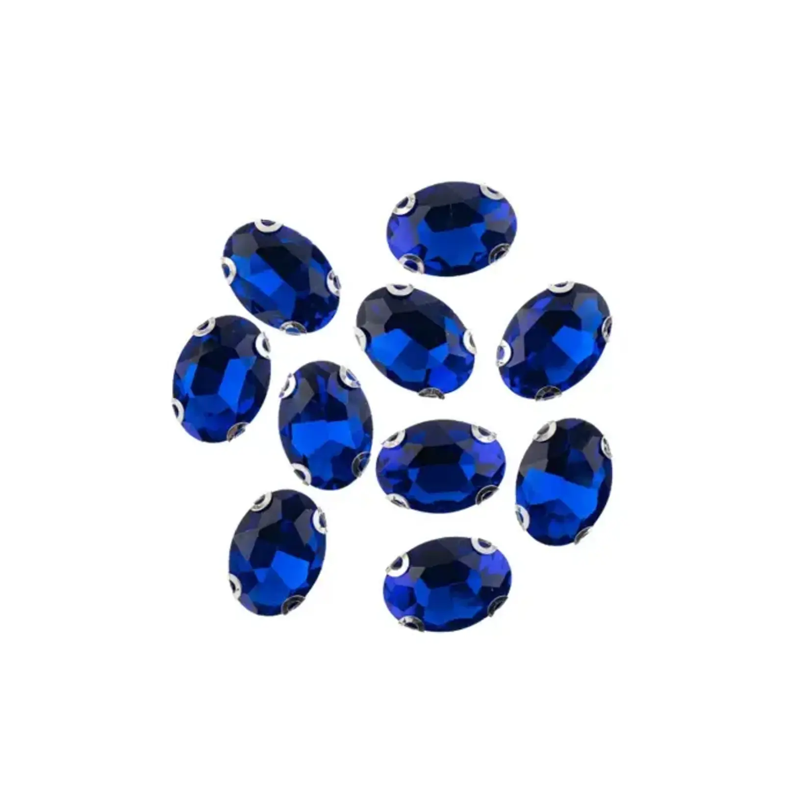 Crystal Lane DIY Sew on Rhinestone 13x18mm Silver/Sapphire 20pcs