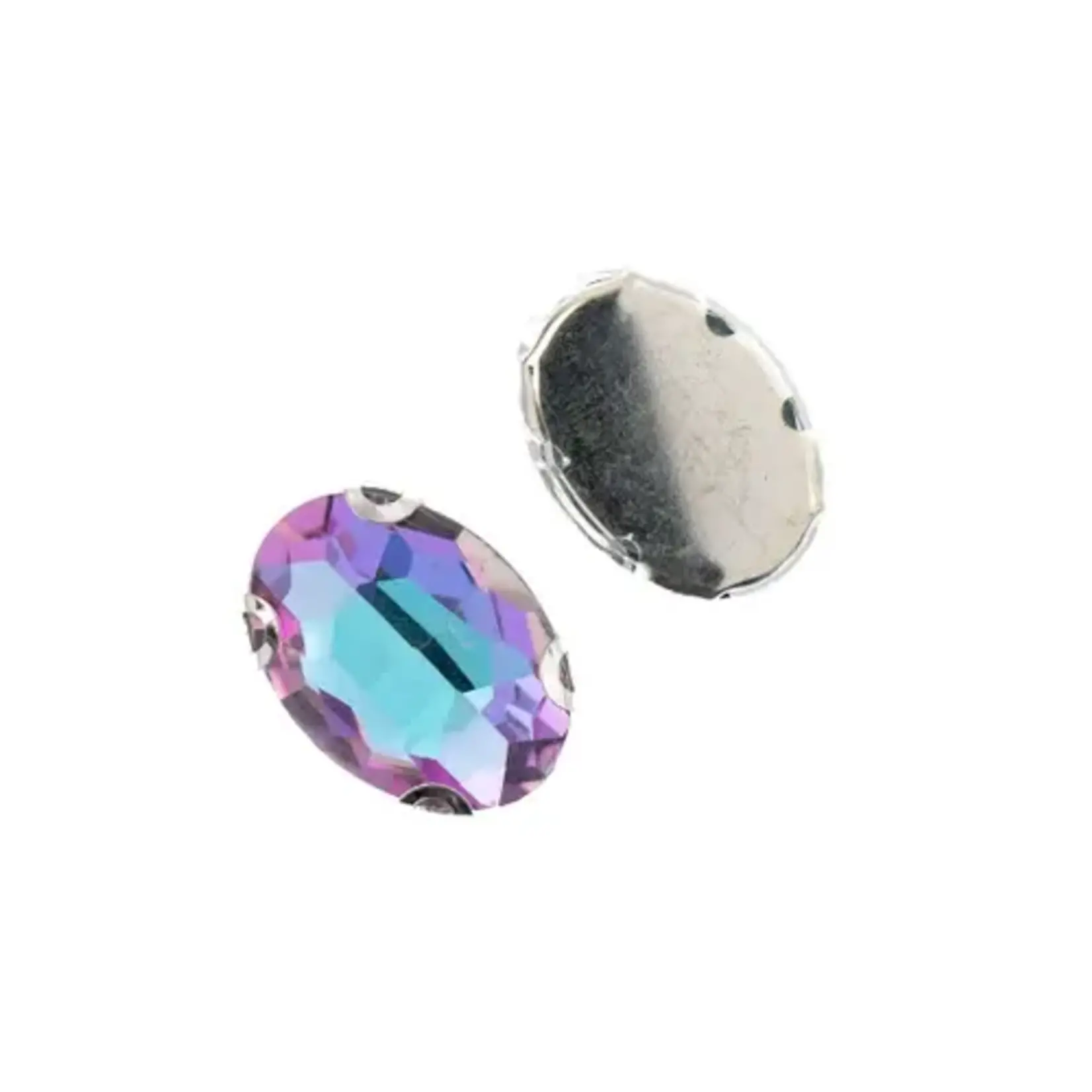 Crystal Lane DIY Sew on Rhinestone 13x18mm Silver/Vitrail Purple 20pcs