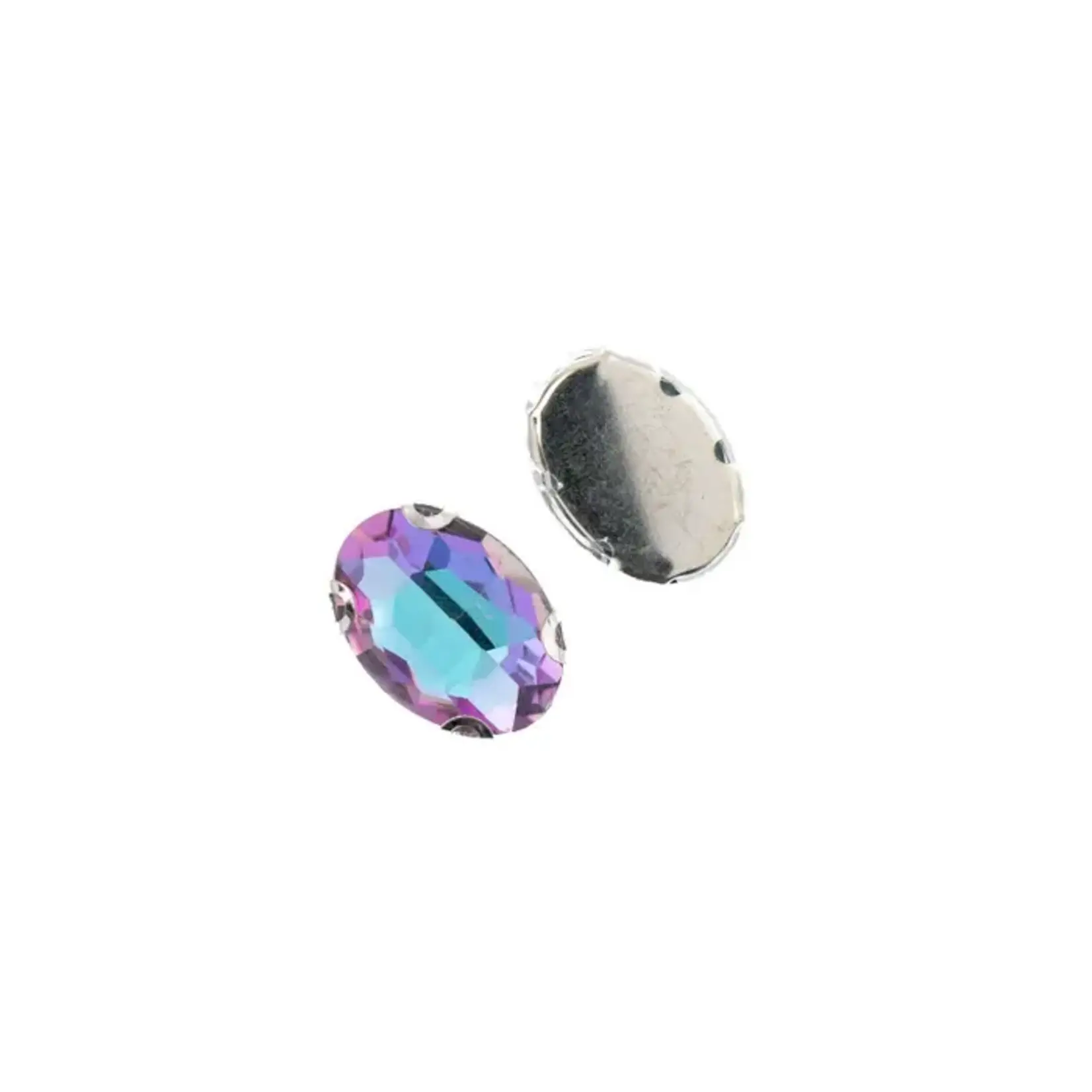 Crystal Lane DIY Sew on Rhinestone 13x18mm Silver/Vitrail Purple 20pcs