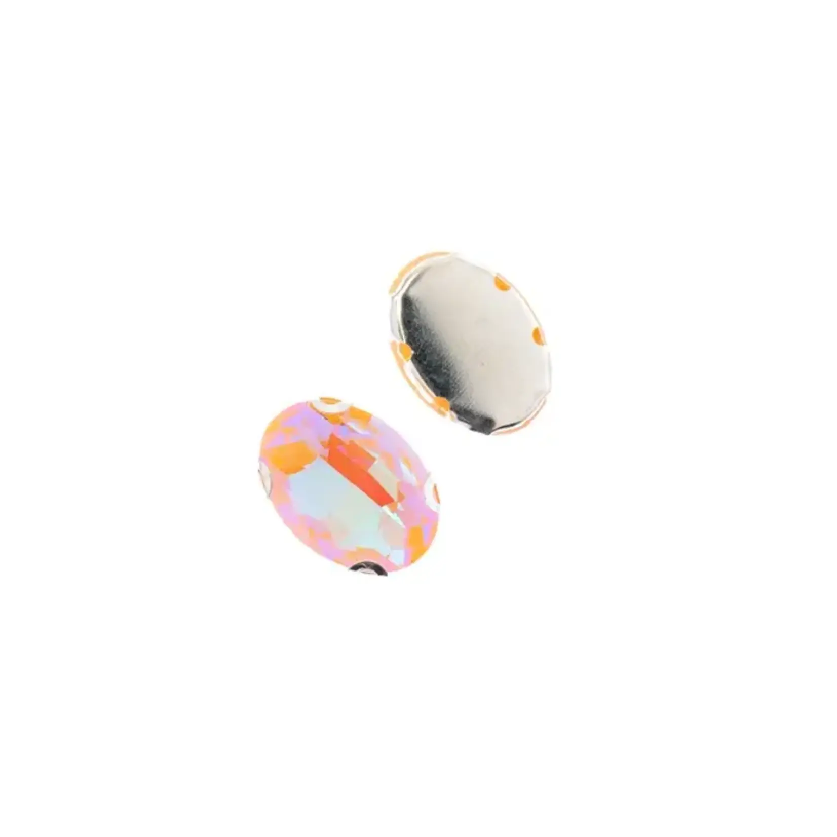 Crystal Lane DIY Sew on Rhinestone 13x18mm Silver/Pink AB 20pcs