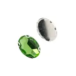 Crystal Lane DIY Sew on Rhinestone 13x18mm Silver/Peridot 20pcs
