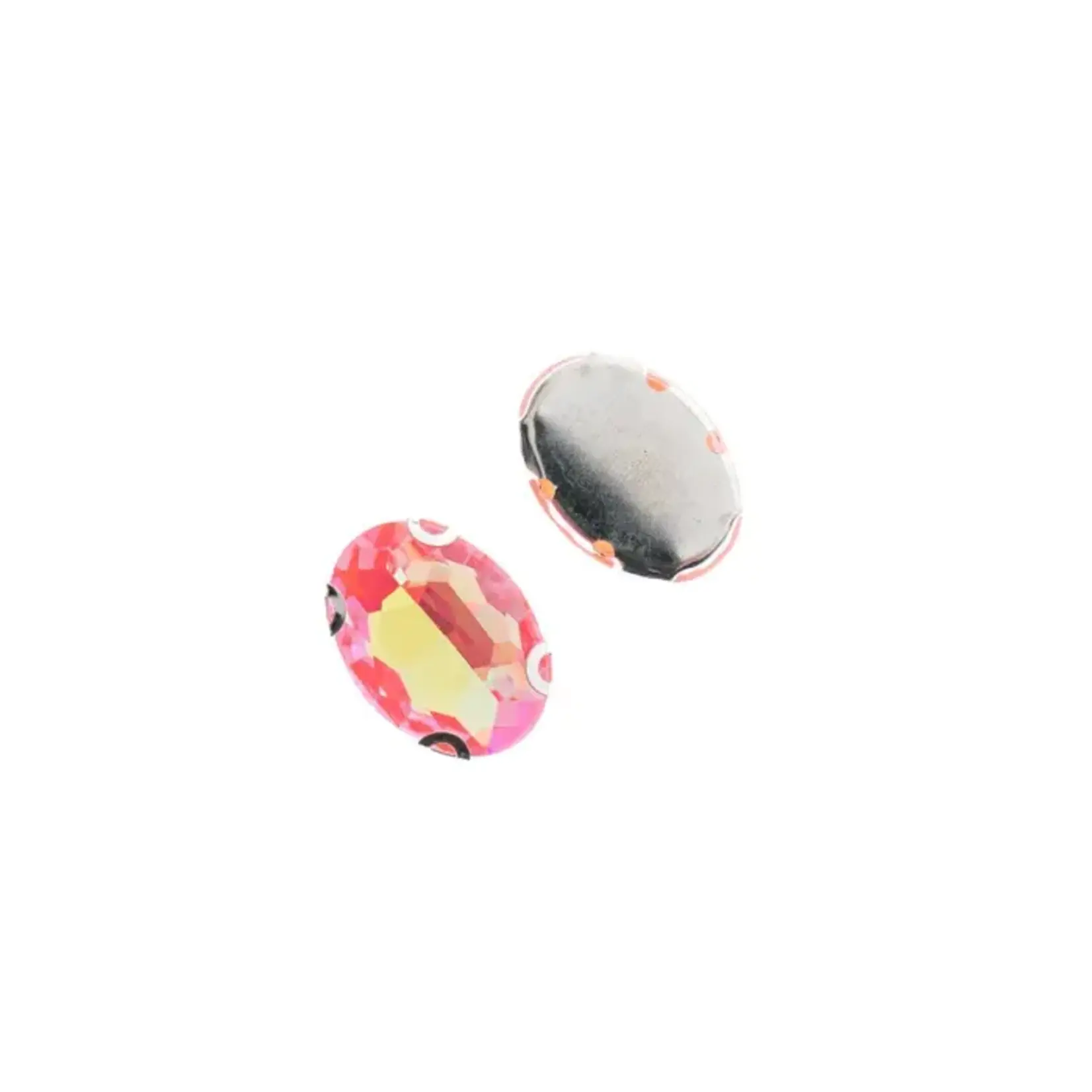 Crystal Lane DIY Sew on Rhinestone 13x18mm Silver/Neon Pink AB 20pcs