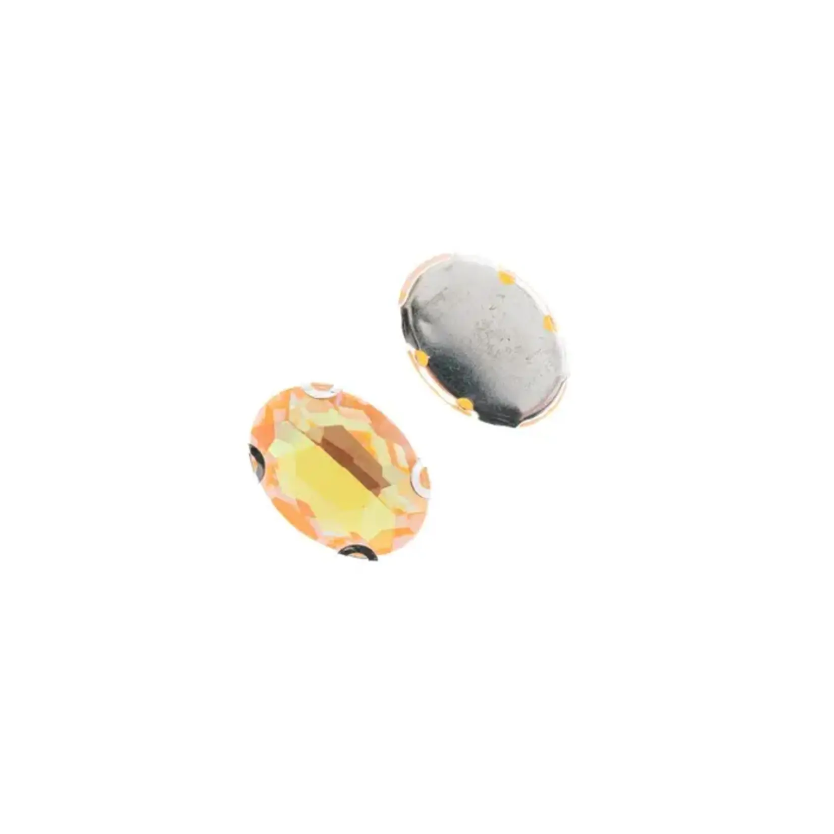 Crystal Lane DIY Sew on Rhinestone 13x18mm Silver/Neon Orange AB 20pcs