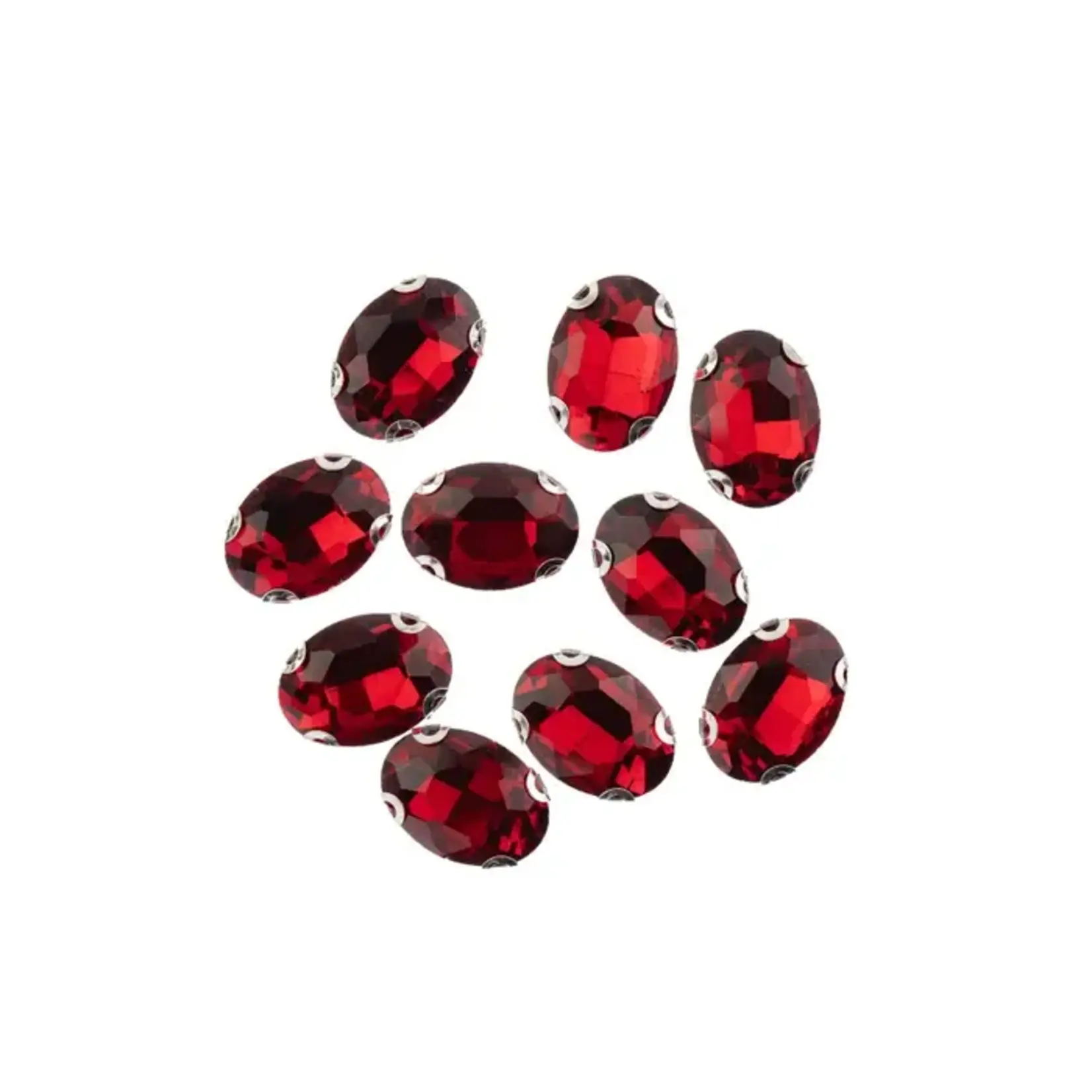 Crystal Lane DIY Sew on Rhinestone 13x18mm Silver/Garnet 20pcs