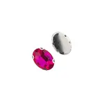Crystal Lane DIY Sew on Rhinestone 13x18mm Silver/Fuchsia 20pcs