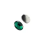 Crystal Lane DIY Sew on Rhinestone 13x18mm Silver/Emerald 20pcs