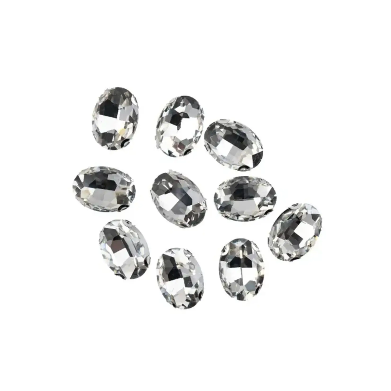 Crystal Lane DIY Sew on Rhinestone 13x18mm Silver/Crystal 20pcs