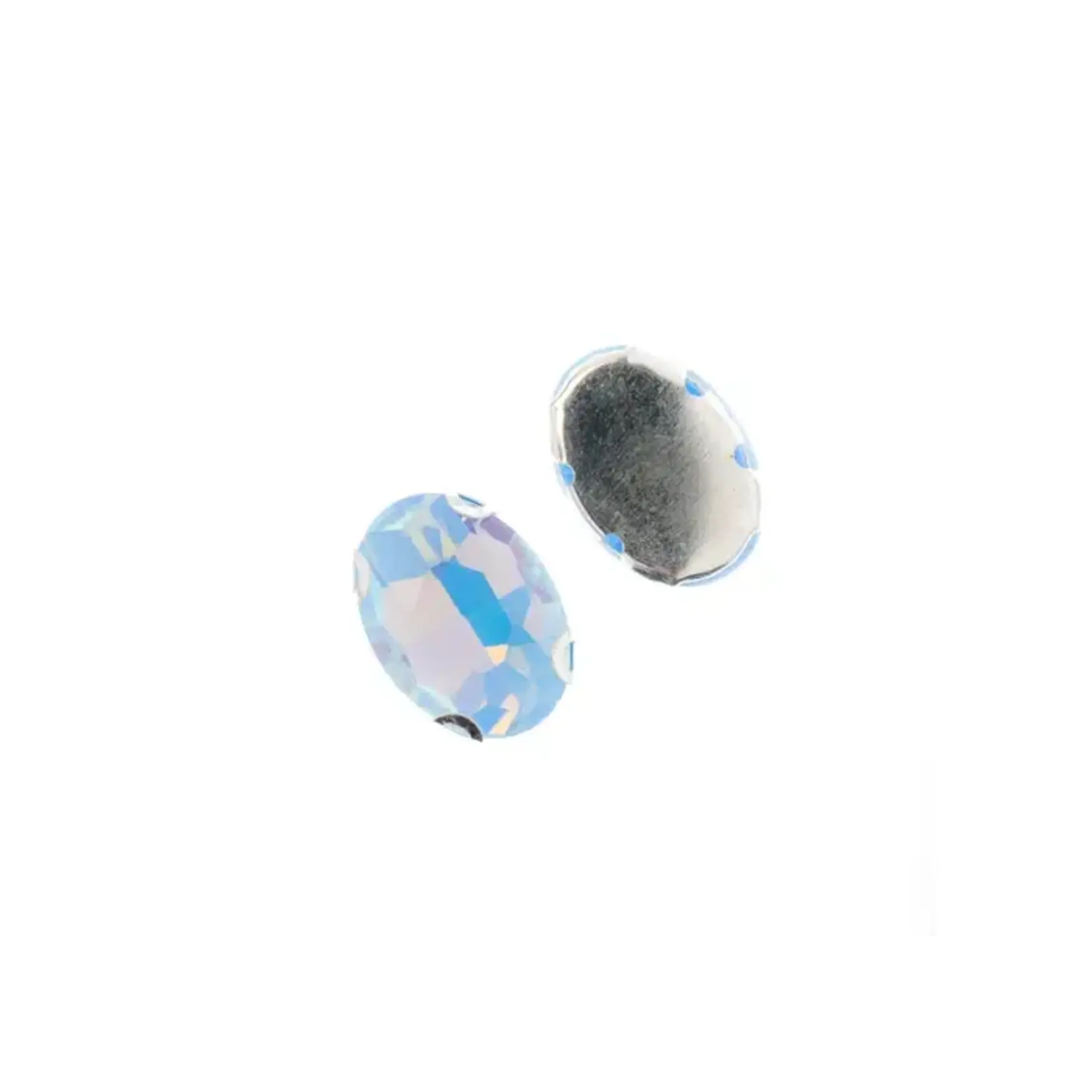 Crystal Lane DIY Sew on Rhinestone 13x18mm Silver/Blue Opal 20pcs