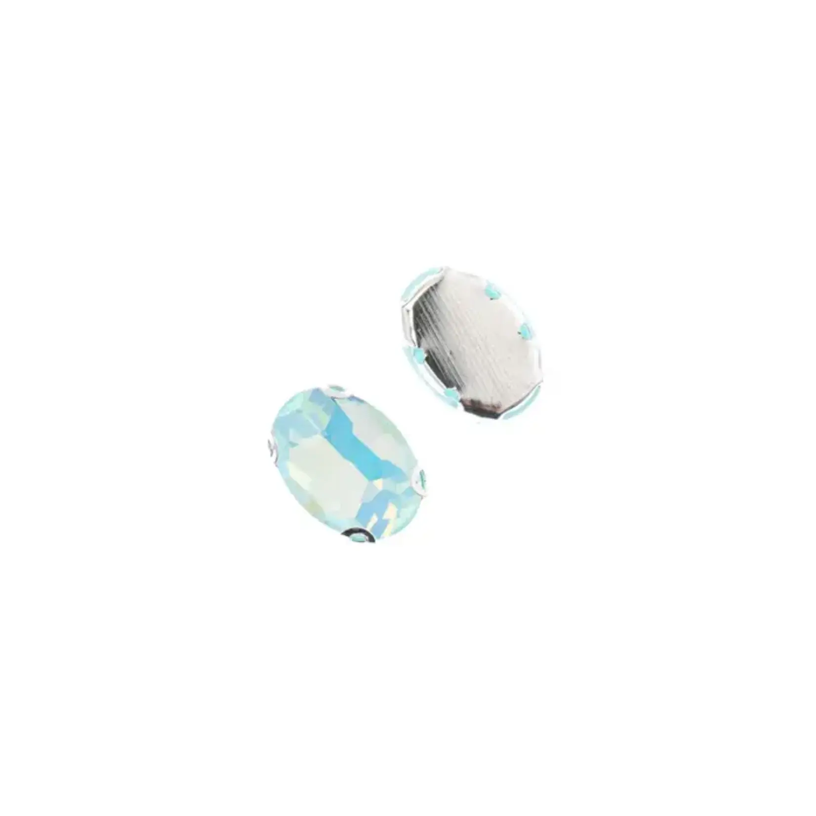 Crystal Lane DIY Sew on Rhinestone 10x14mm Silver/Teal Opal 20pcs