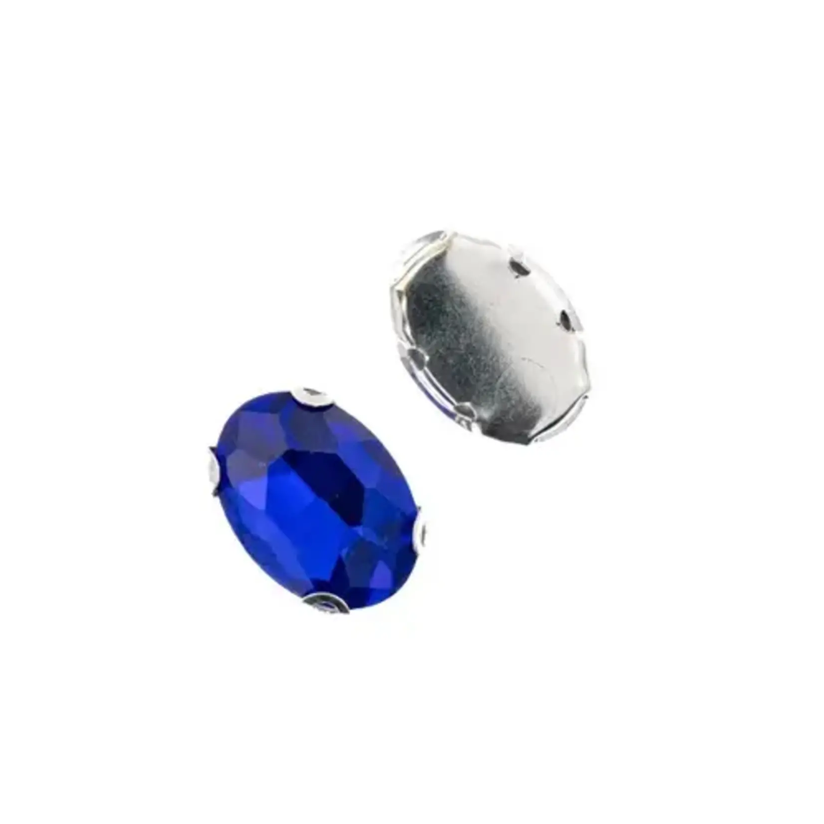 Crystal Lane DIY Sew on Rhinestone 10x14mm Silver/Sapphire 20pcs