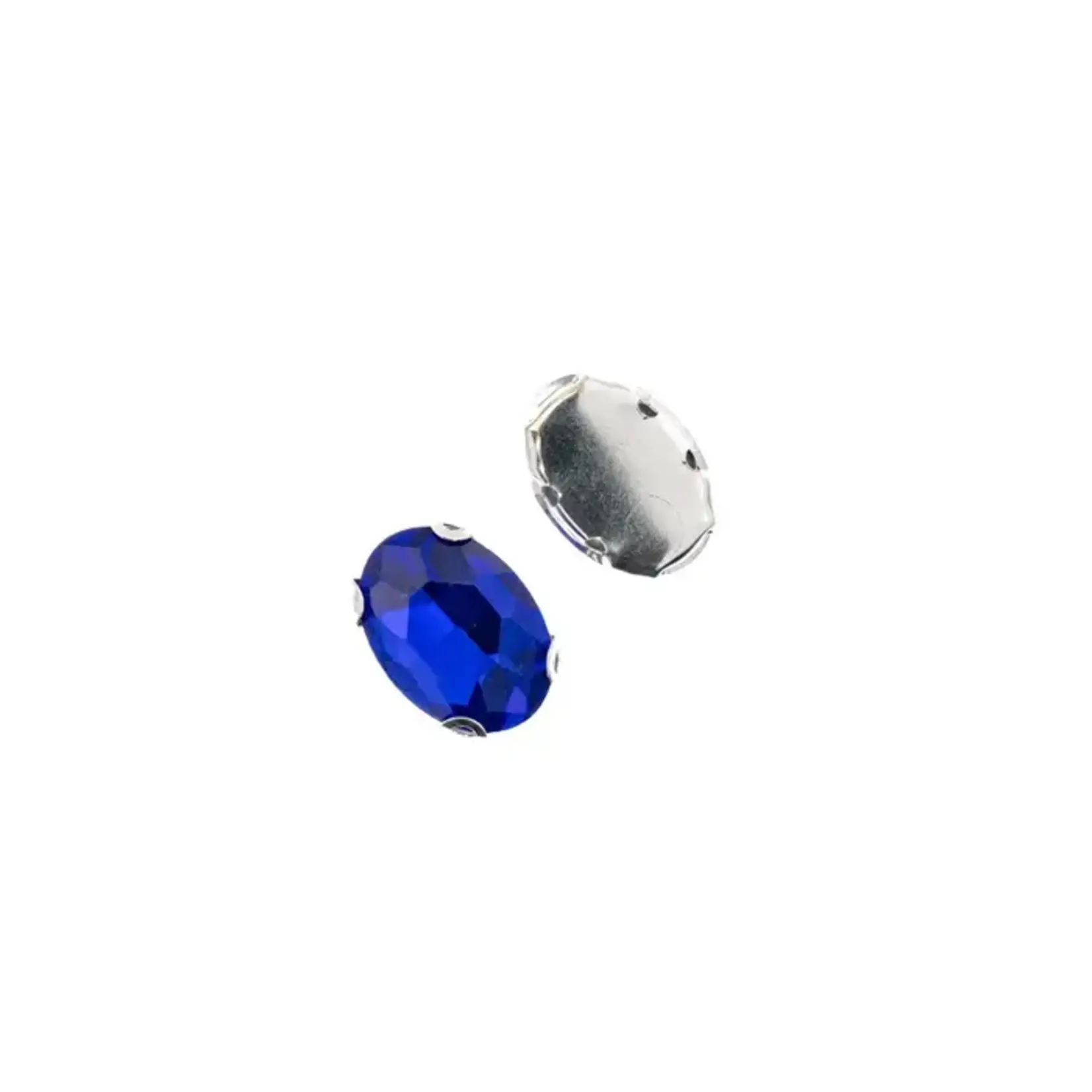 Crystal Lane DIY Sew on Rhinestone 10x14mm Silver/Sapphire 20pcs