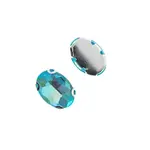 Crystal Lane DIY Sew on Rhinestone 10x14mm Silver/Neon Teal AB 20pcs