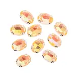 Crystal Lane DIY Sew on Rhinestone 10x14mm Silver/Neon Orange AB 20pcs