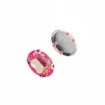 Crystal Lane DIY Sew on Rhinestone 10x14mm Silver/Neon Fuchsia 20pcs