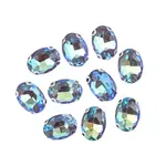 Crystal Lane DIY Sew on Rhinestone 10x14mm Silver/Neon Blue AB 20pcs