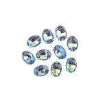 Crystal Lane DIY Sew on Rhinestone 10x14mm Silver/Neon Blue AB 20pcs