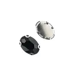 Crystal Lane DIY Sew on Rhinestone 10x14mm Silver/Jet 20pcs