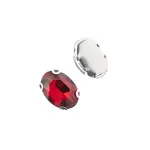 Crystal Lane DIY Sew on Rhinestone 10x14mm Silver/Garnet 20pcs