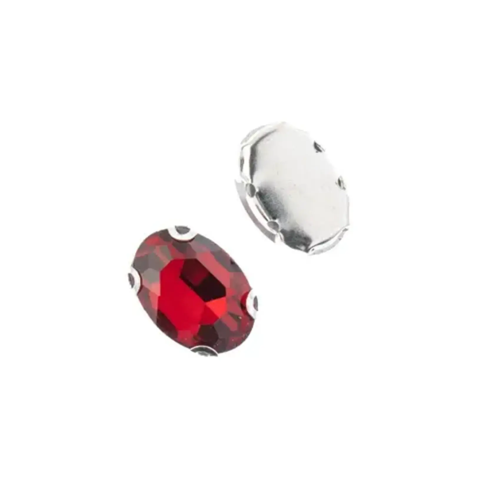 Crystal Lane DIY Sew on Rhinestone 10x14mm Silver/Garnet 20pcs
