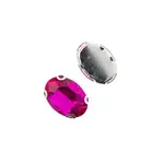 Crystal Lane DIY Sew on Rhinestone 10x14mm Silver/Fuchsia 20pcs