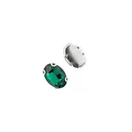 Crystal Lane DIY Sew on Rhinestone 10x14mm Silver/Emerald 20pcs