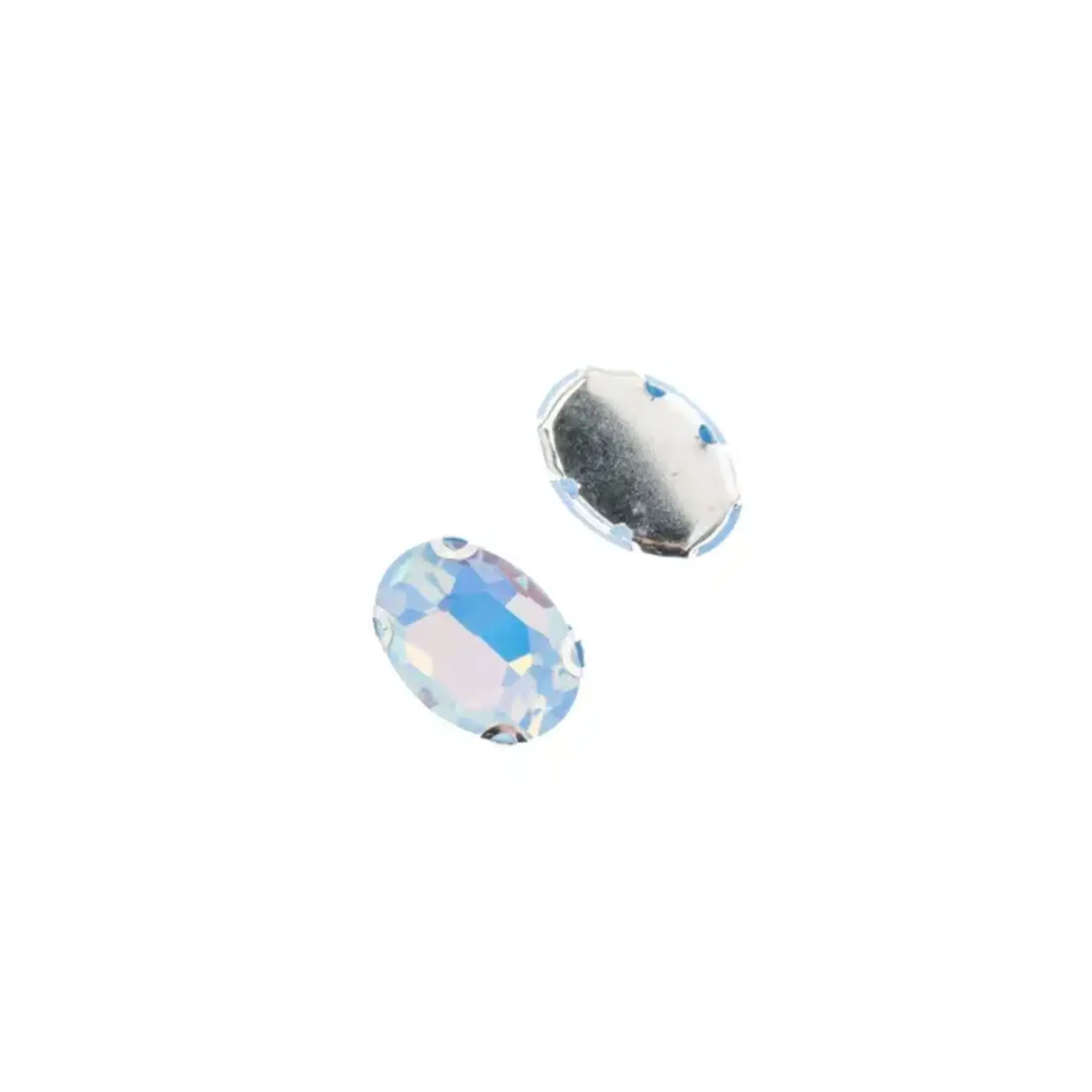 Crystal Lane DIY Sew on Rhinestone 10x14mm Silver/Blue Opal 20pcs