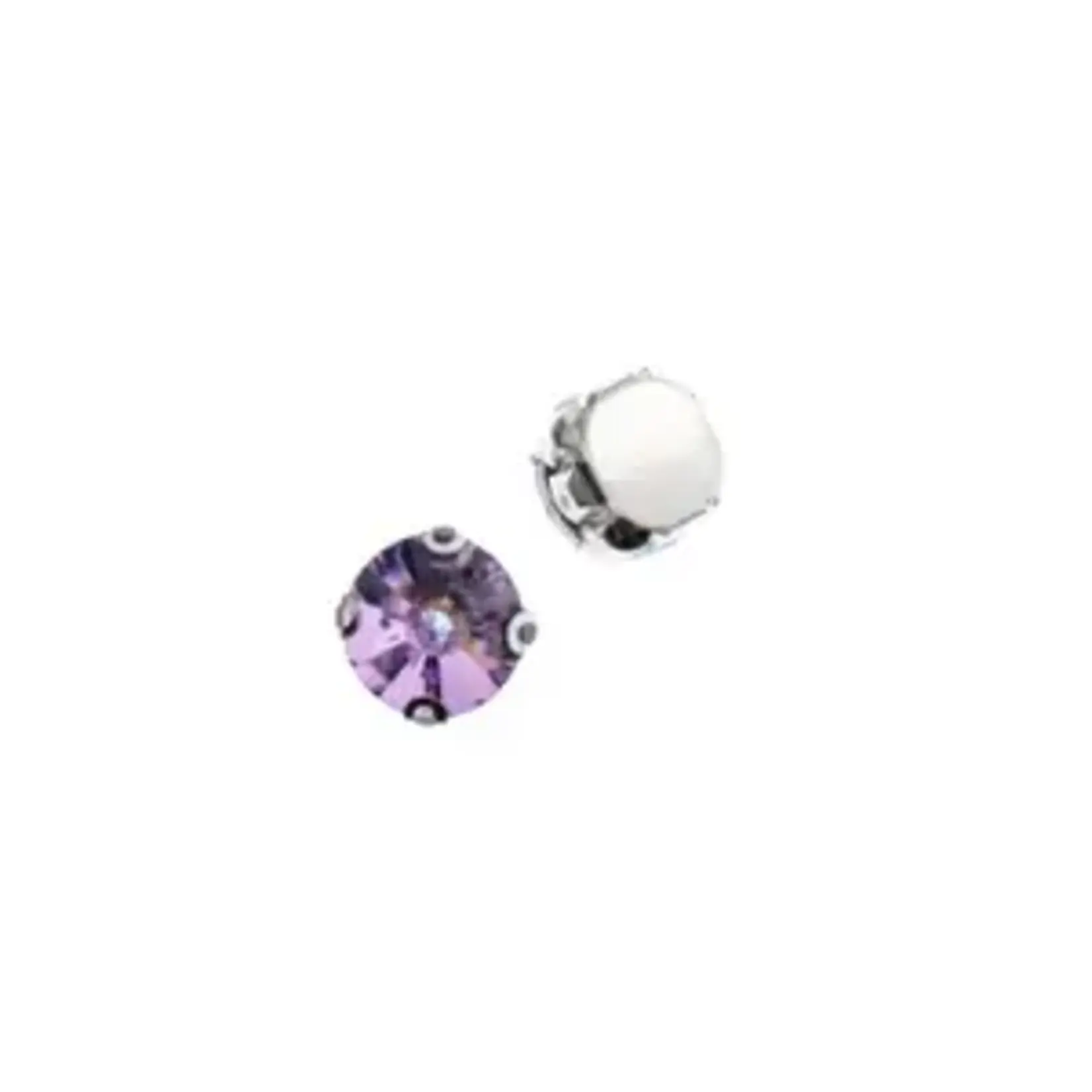 Crystal Lane DIY Sew on Rhinestone 10mm Silver/Vitrail Purple 20pcs