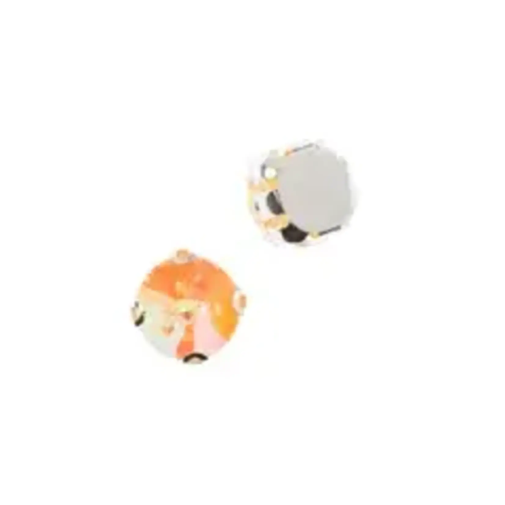 Crystal Lane DIY Sew on Rhinestone 10mm Silver/Neon Orange AB 20pcs